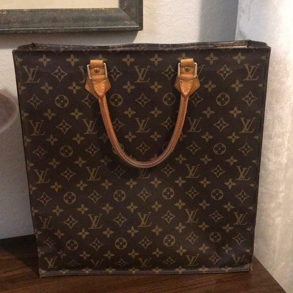 Louis Vuitton Sac Plat Brown Monogrammed Tote